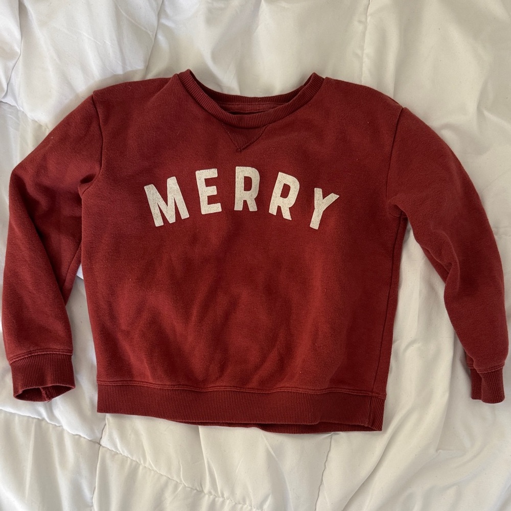 Red 'Merry' Sweatshirt Little Co size 5T
